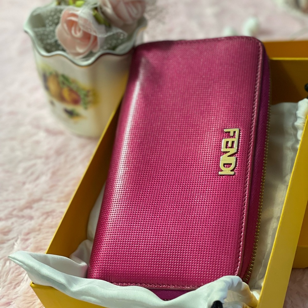 Fendi zip around wallet